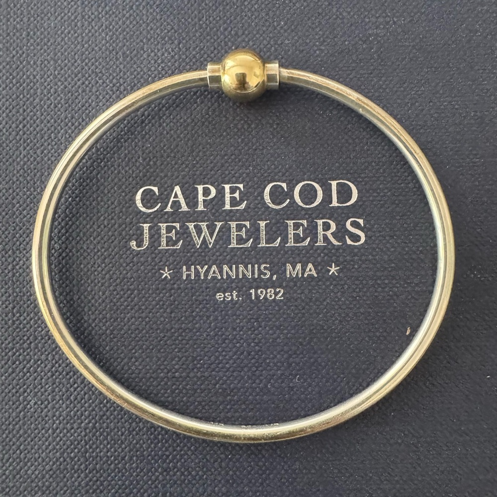 Cape Cod Single Ball Bracelet 14K Gold and Sterling Silver Size 7